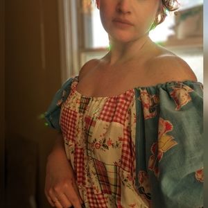 Handmade Vintage Milkmaid Quilted Blouse